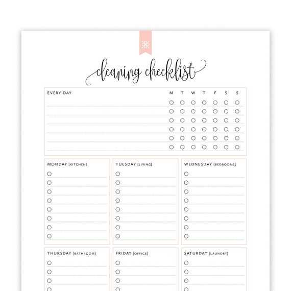 printable house cleaning list