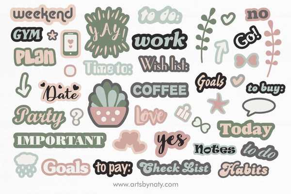 printable journal stickers