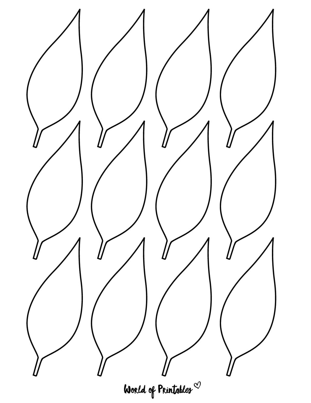 printable leaf outline