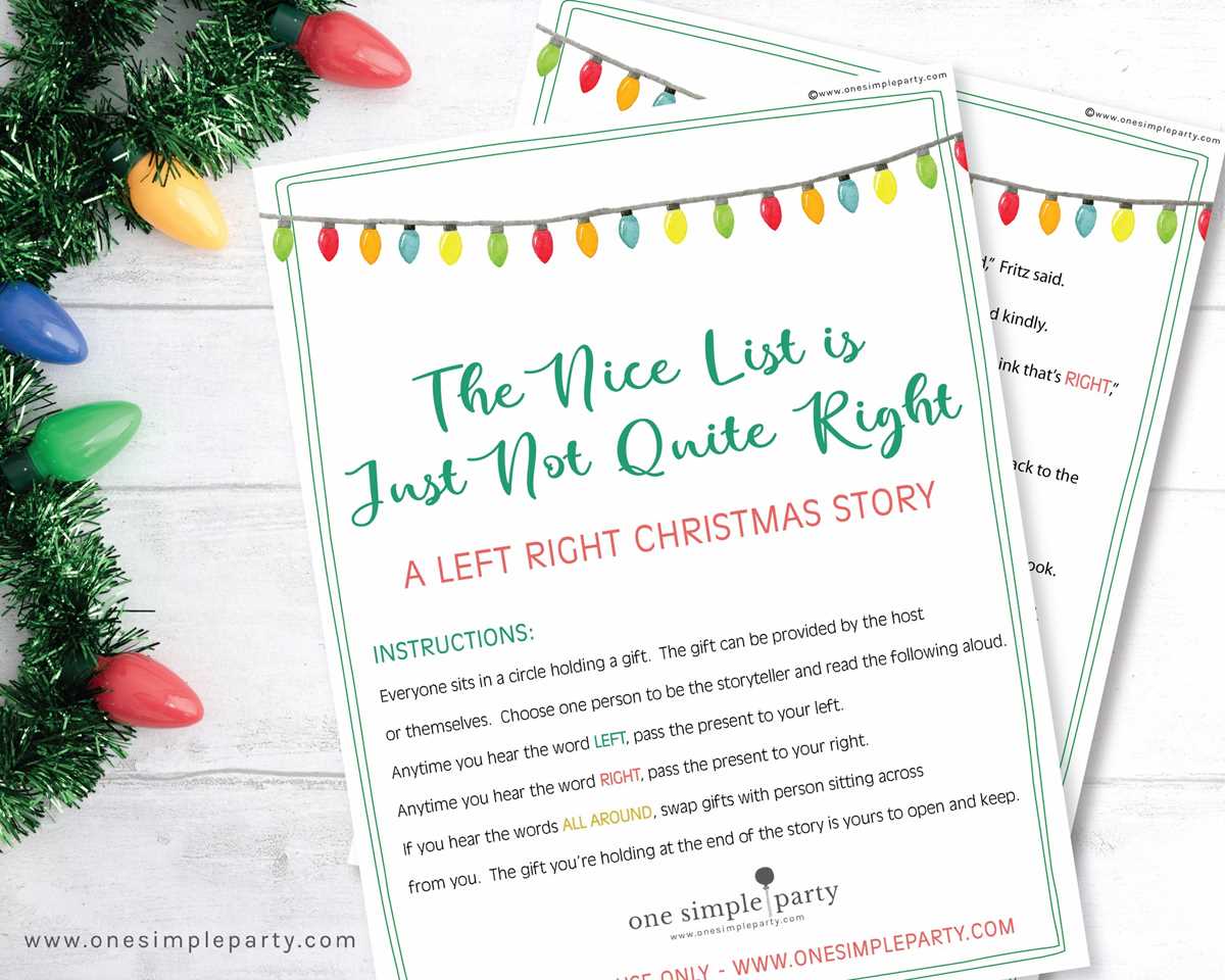 printable left right game