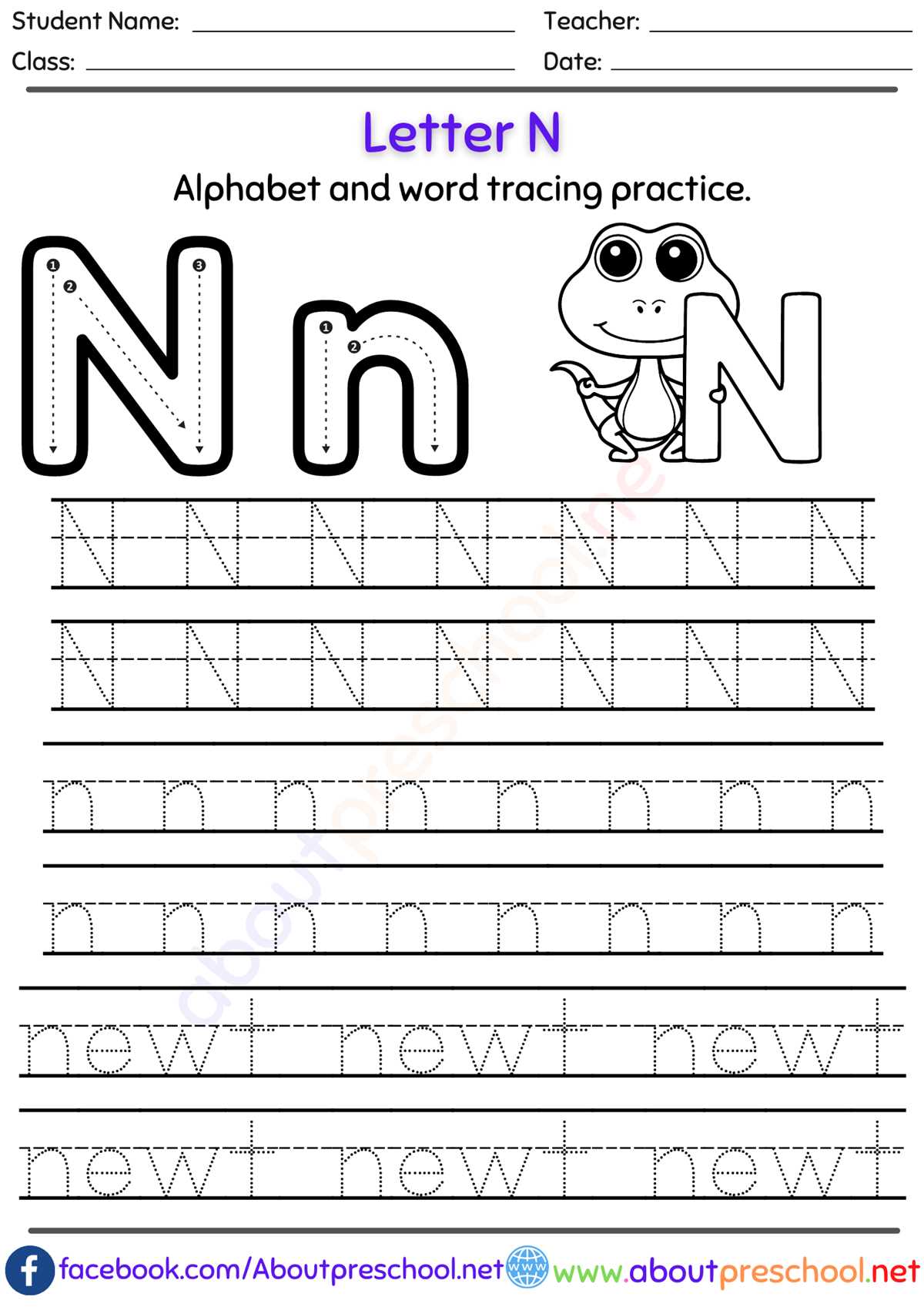 printable letters n
