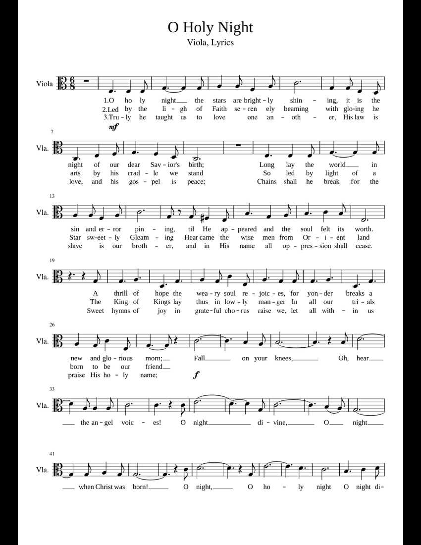printable lyrics for o holy night