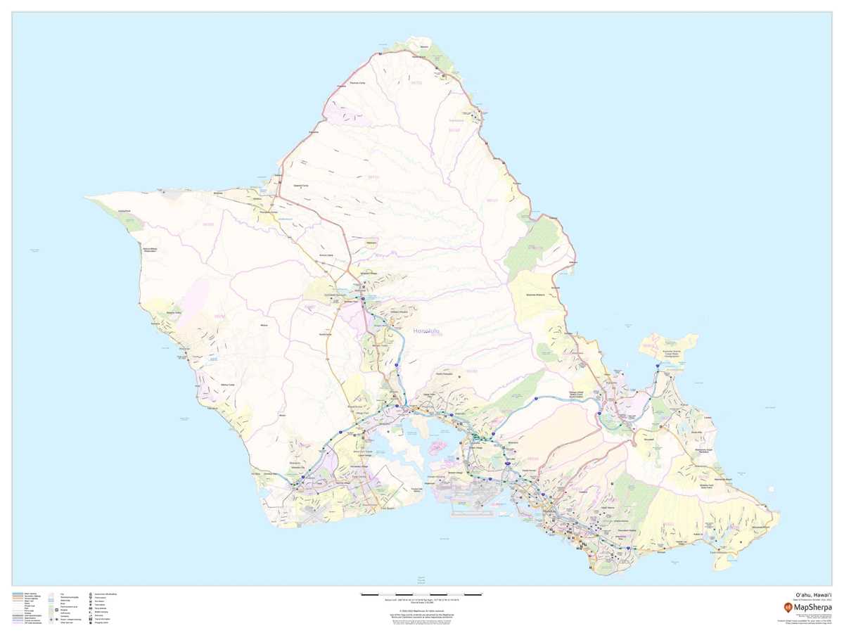 printable map oahu