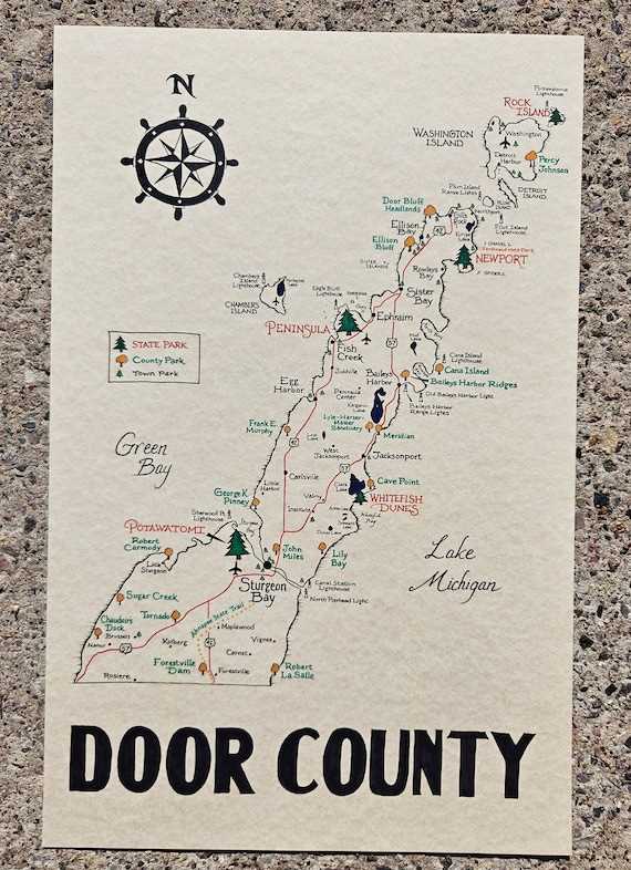 printable map of door county