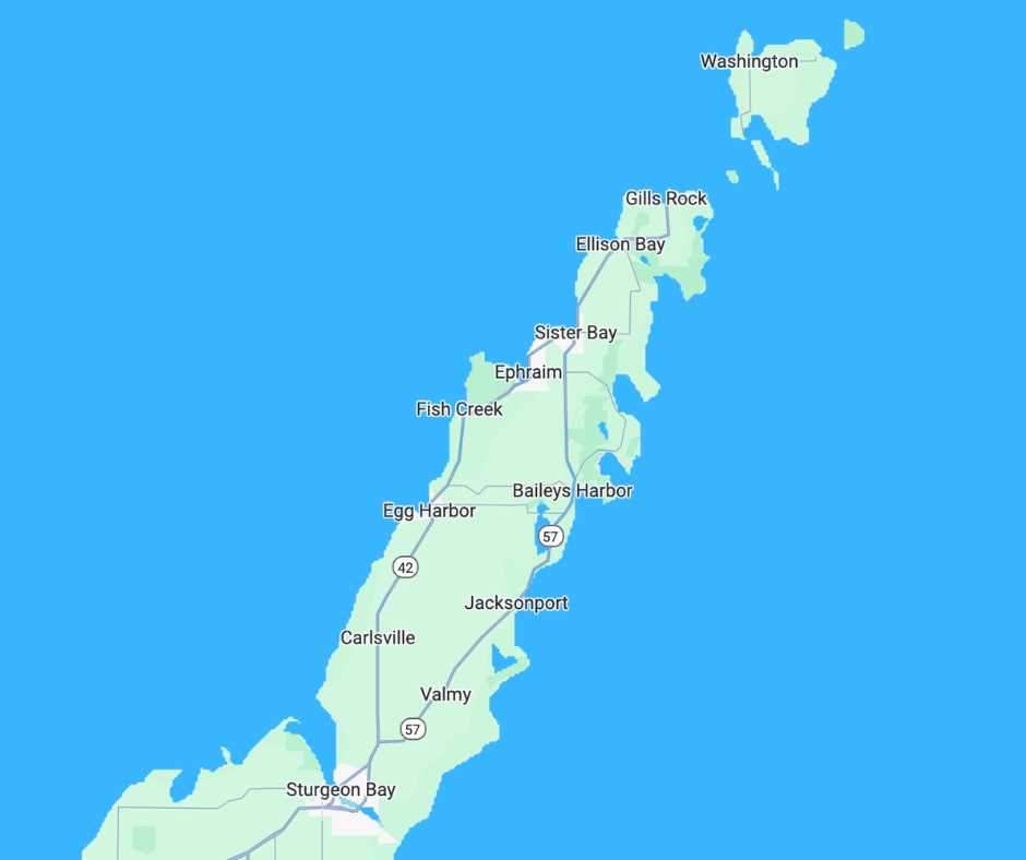printable map of door county