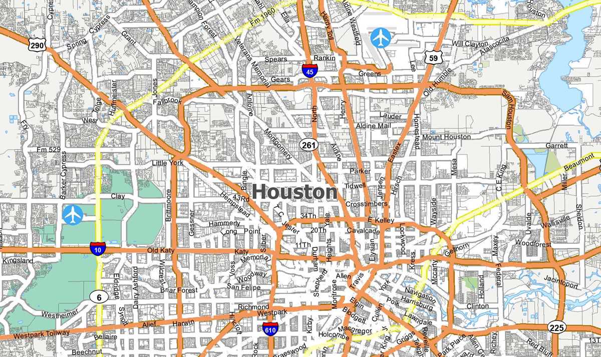 printable map of houston tx