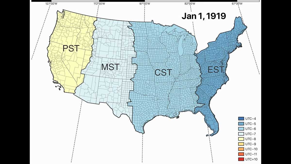 printable map of time zones usa