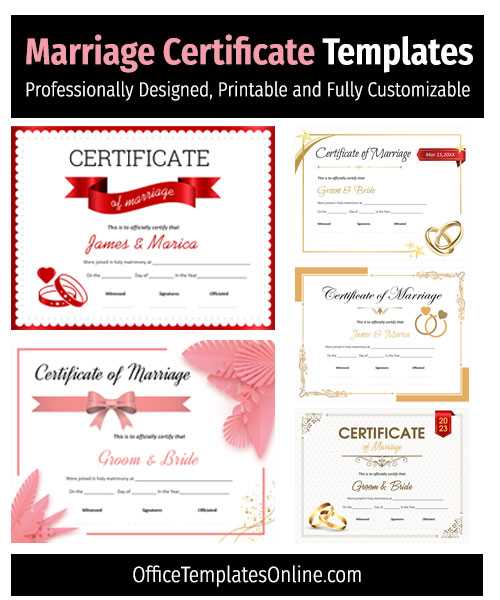 printable marriage certificate template