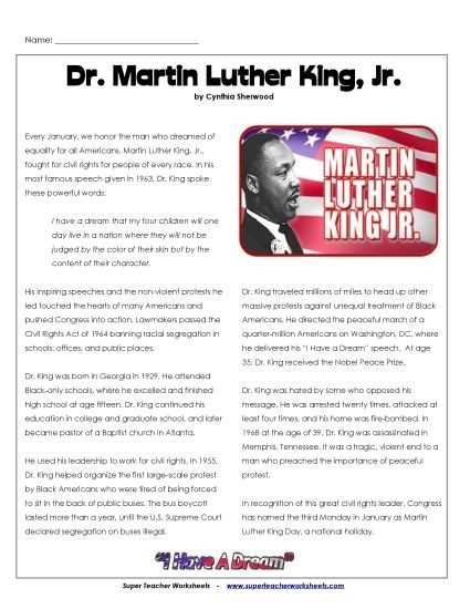 printable martin luther king