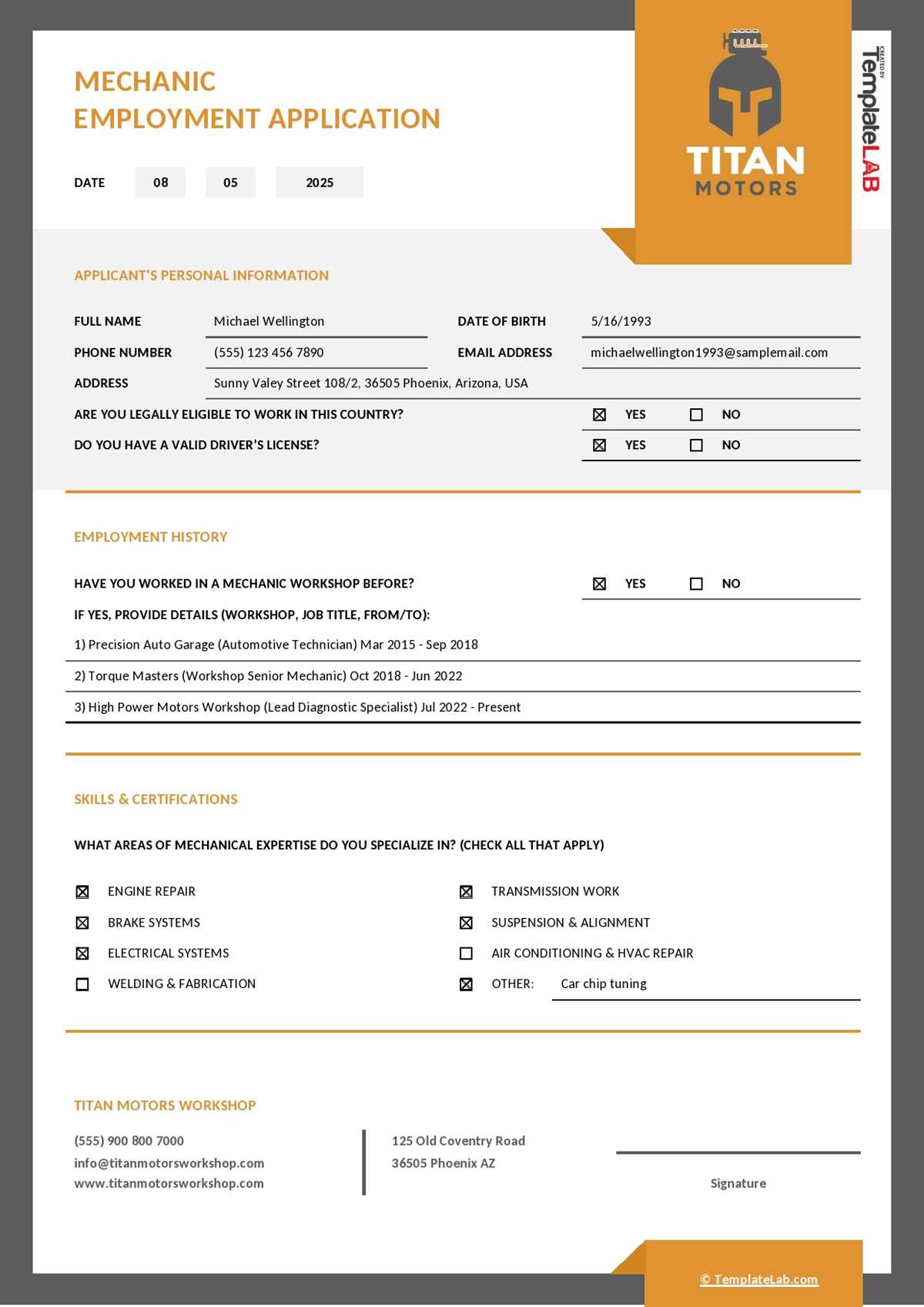 printable master application