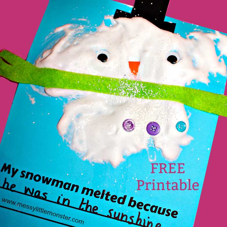 printable melted snowman template