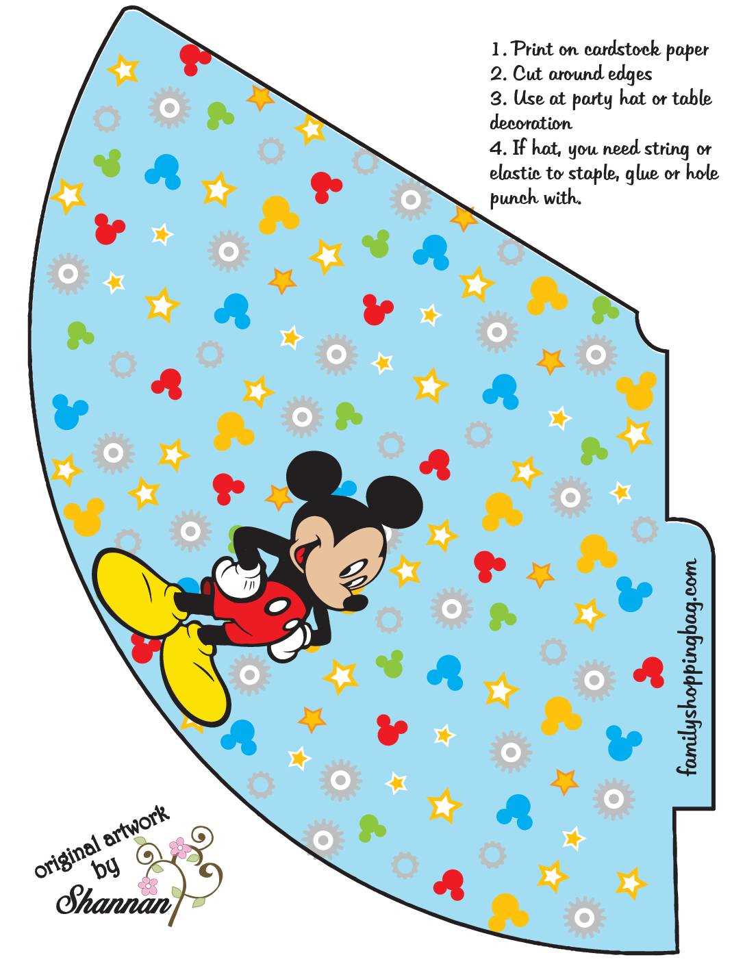 printable mickey mouse hat template
