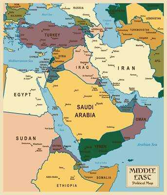 printable middle east map