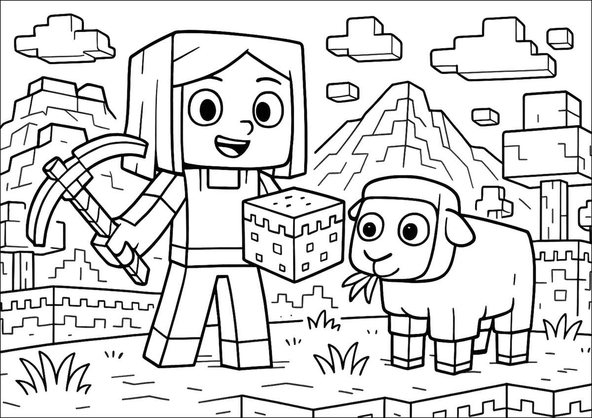 printable minecraft colouring pages