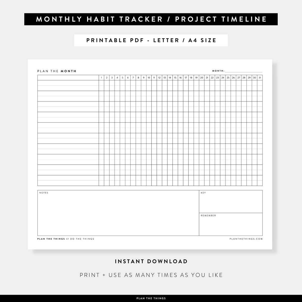 printable monthly habit tracker