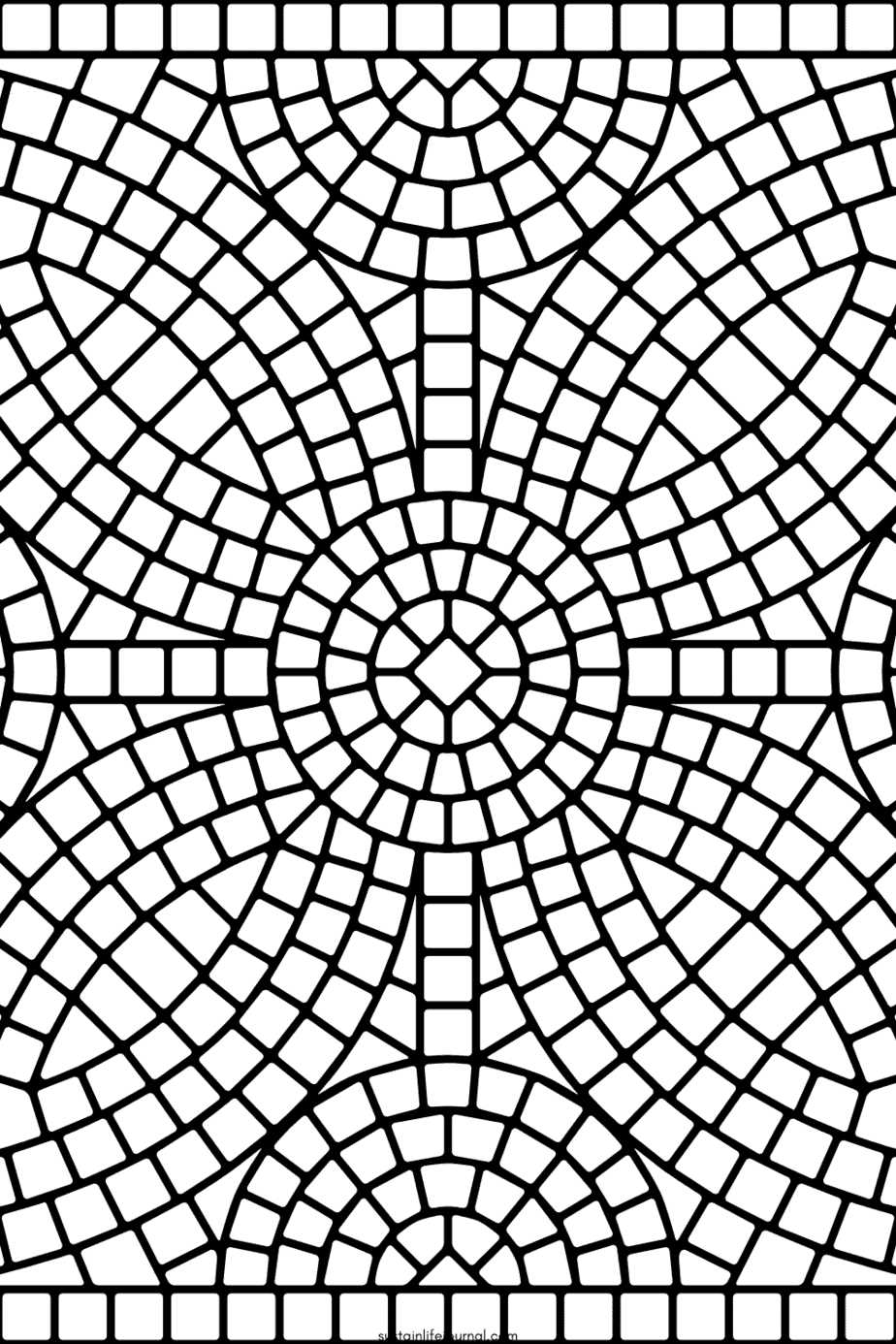 printable mosaic coloring book pages
