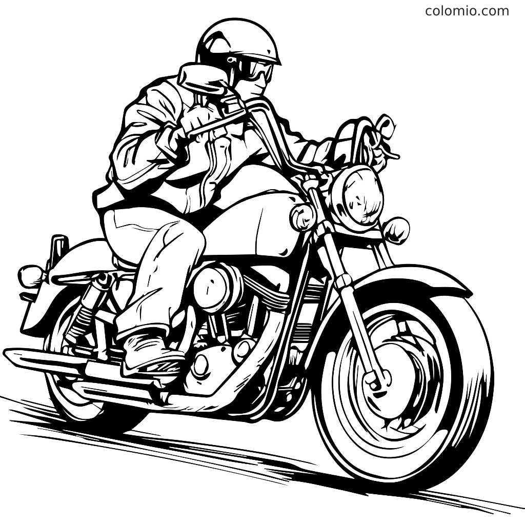 printable motorbike colouring pages