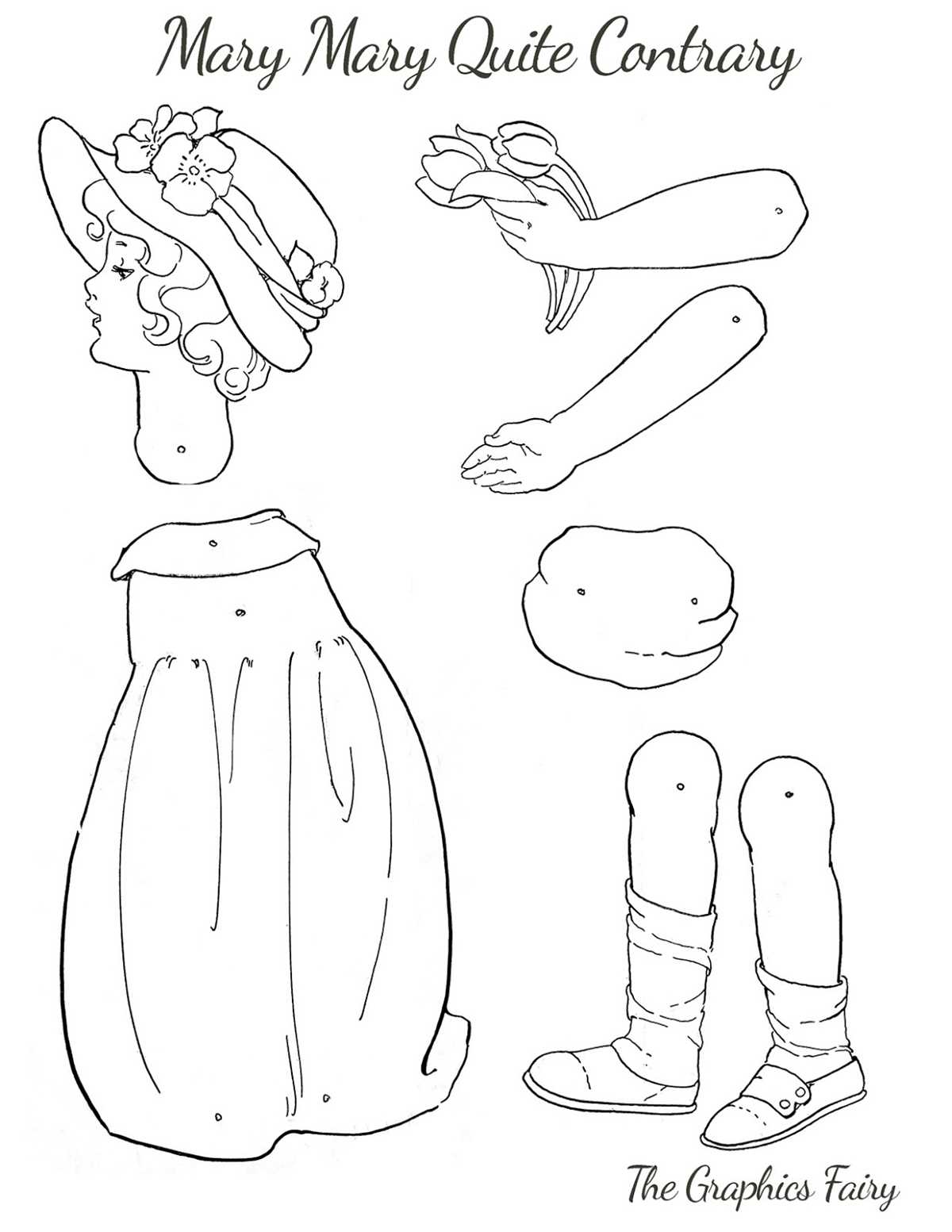 printable movable paper doll template