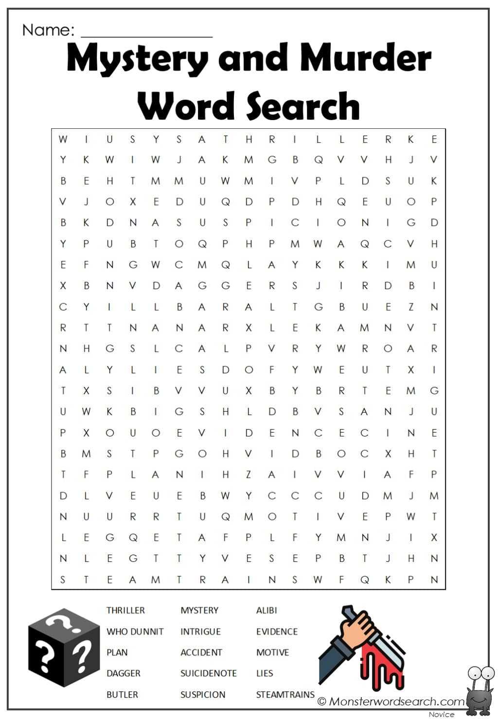 printable murder mystery