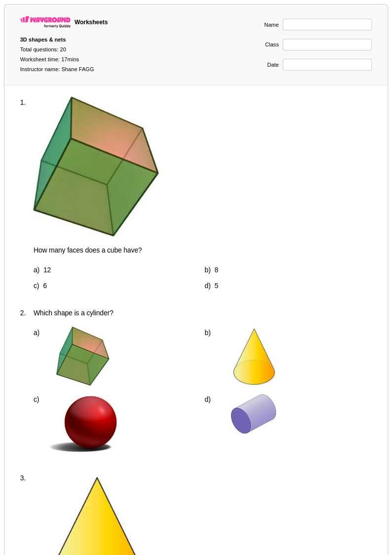 printable nets 3d shapes