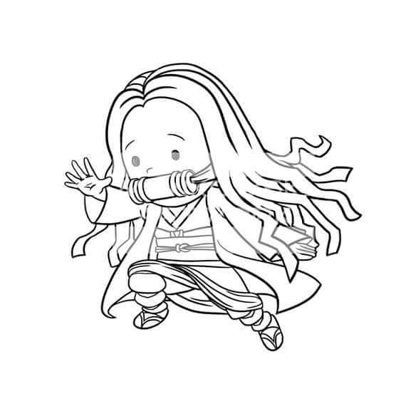 printable nezuko coloring page