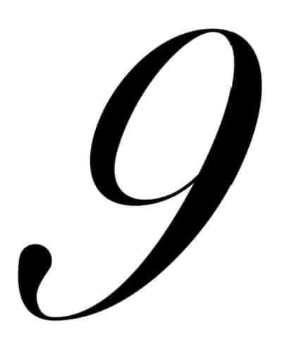 printable number 9