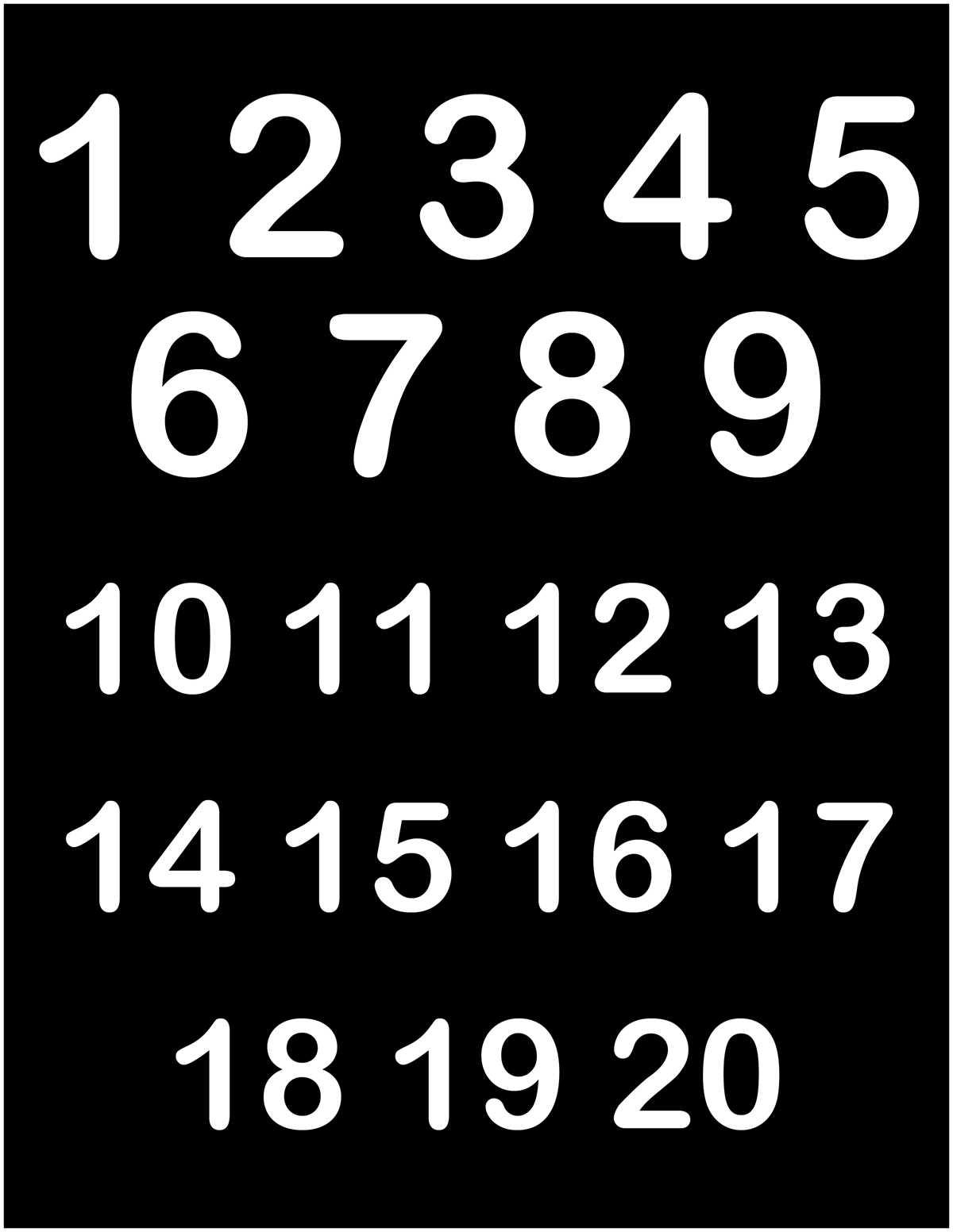 printable numbers 1 20