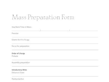 printable order of the mass