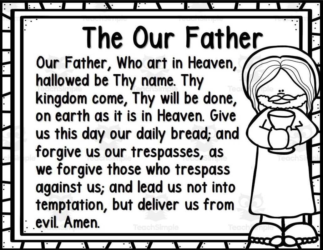printable our father prayer