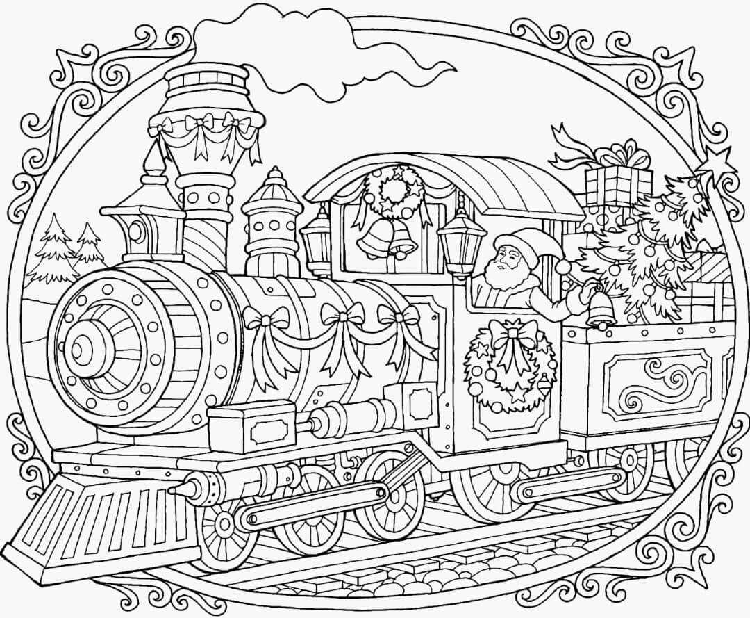 printable polar express train coloring page