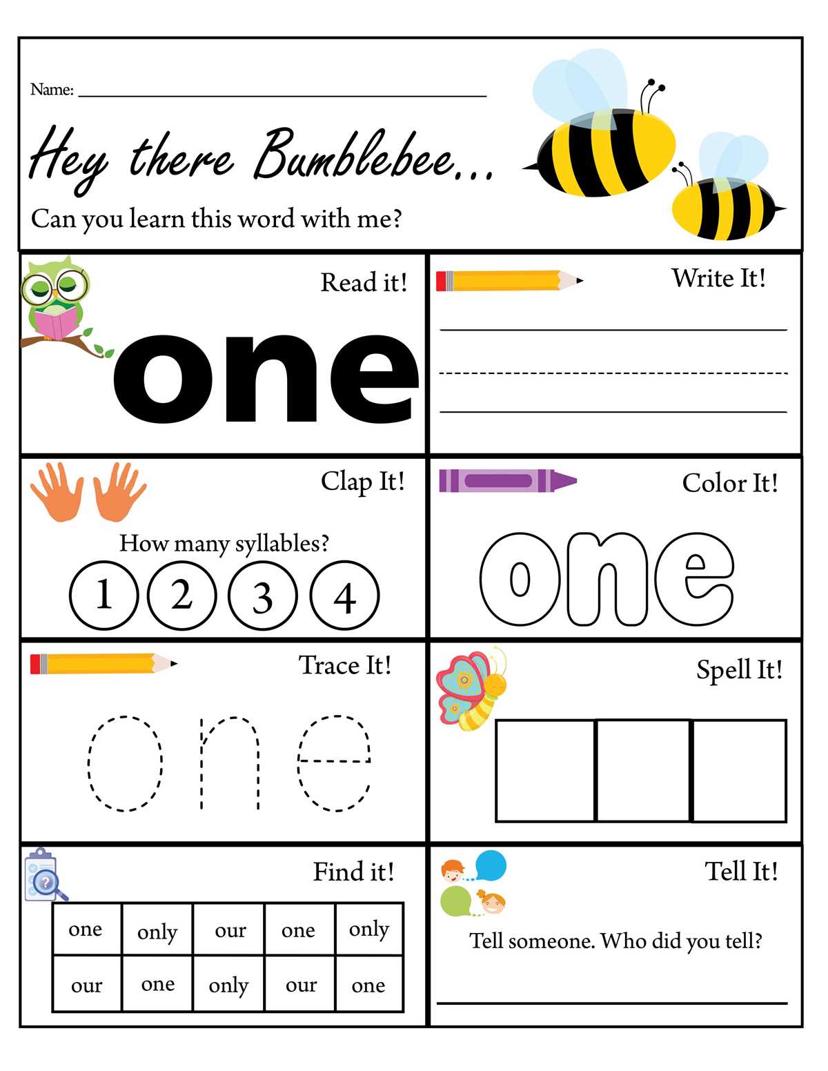 printable pre k sight words