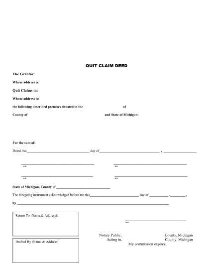 printable quick claim deed