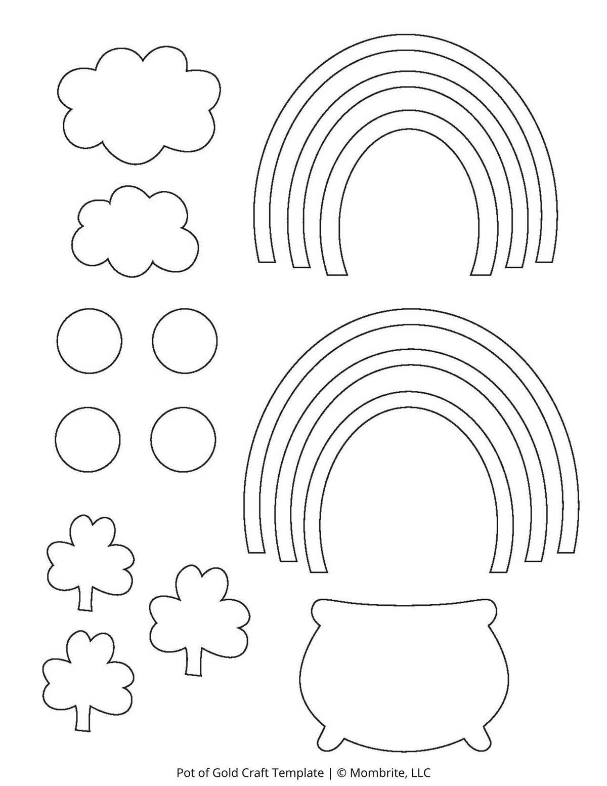 printable rainbow pot of gold