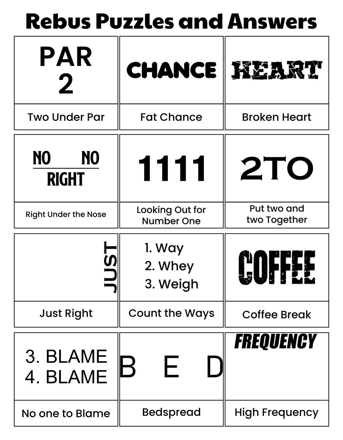 printable rebus puzzles and answers
