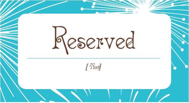 printable reserved sign