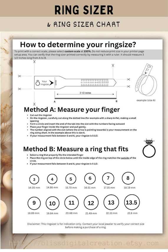 printable ring sizer tool