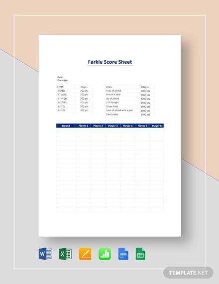 printable rules for farkle