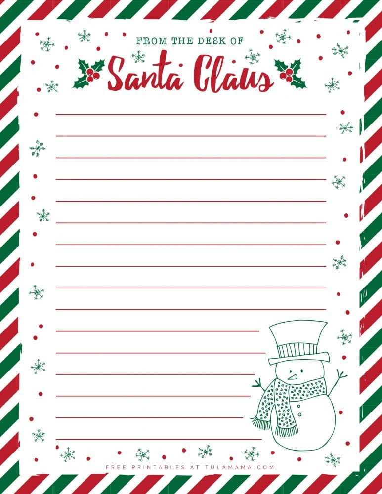 printable santa stationery