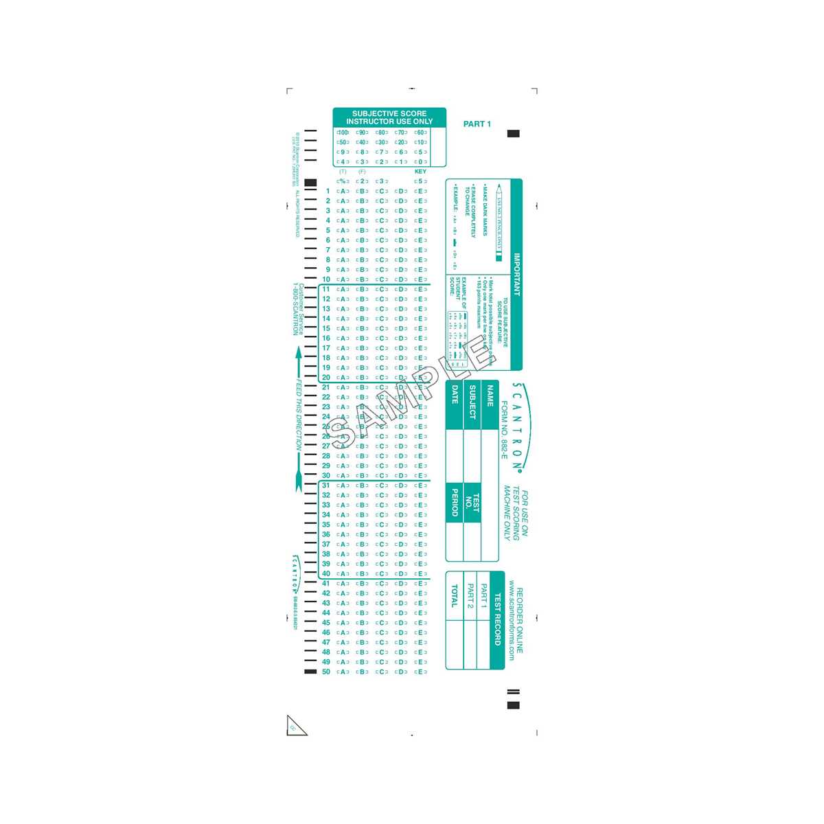printable scantron sheet