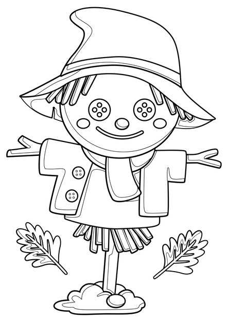 printable scarecrow coloring pages