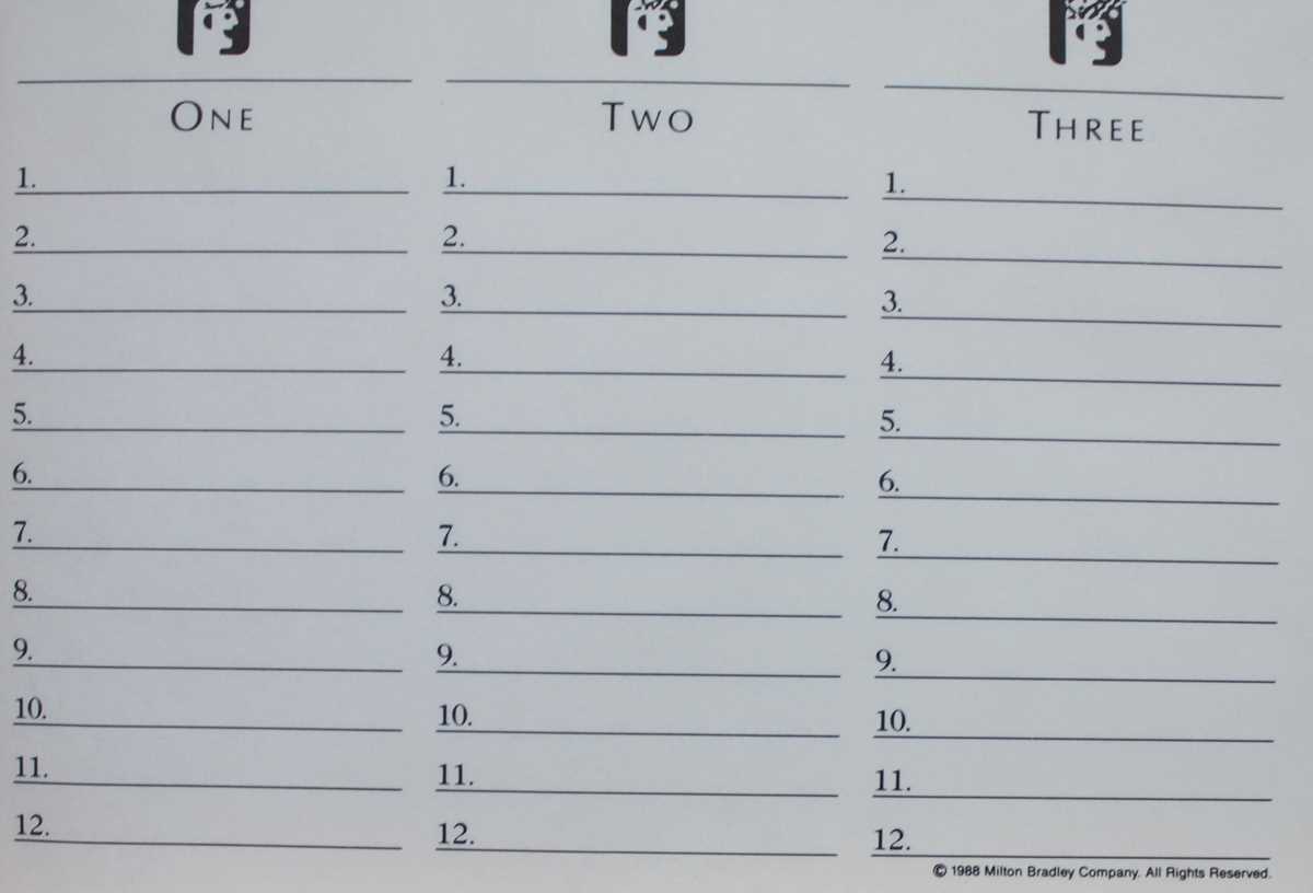 printable scattergories sheets