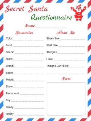 printable secret santa forms