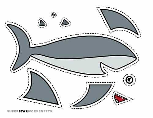printable shark craft template