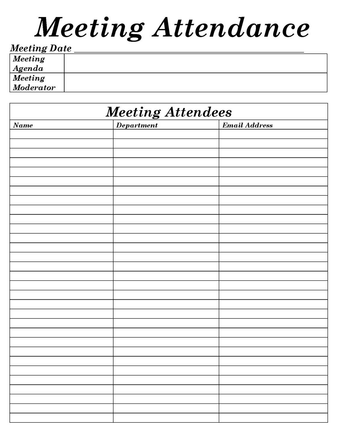 printable sign in sheet for meeting