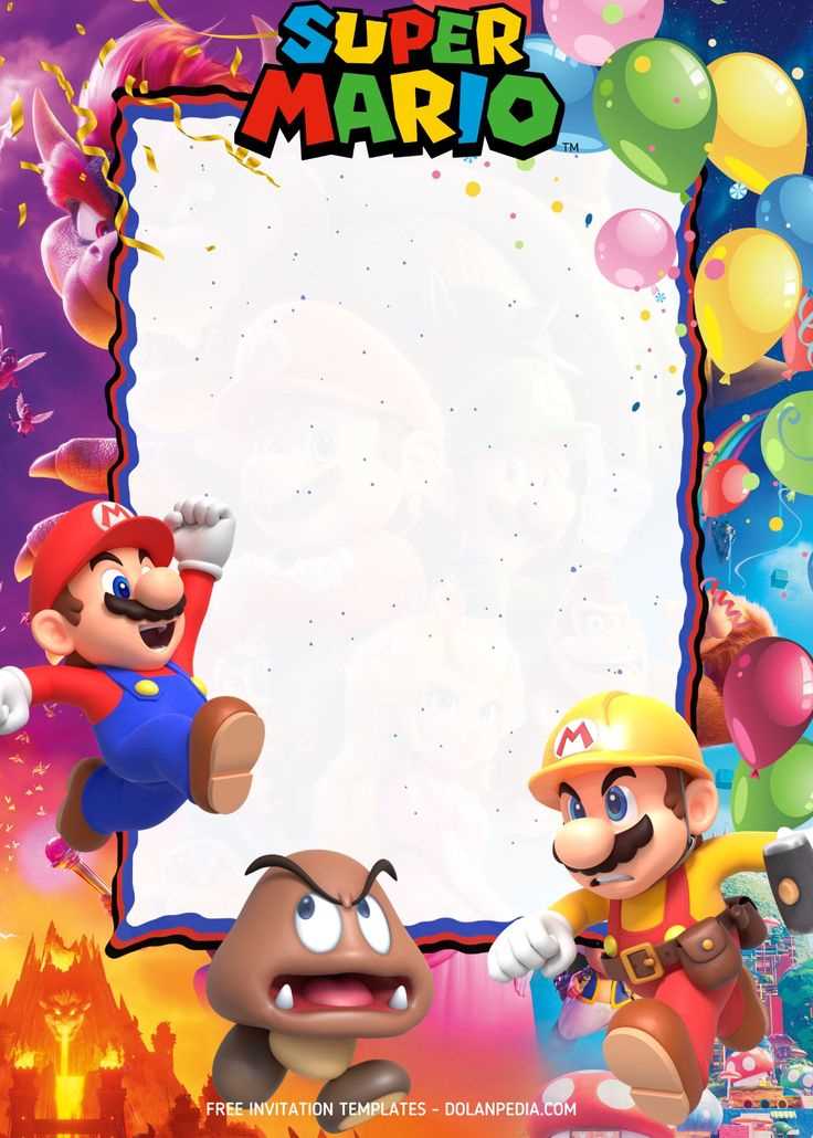 printable super mario invitations template free