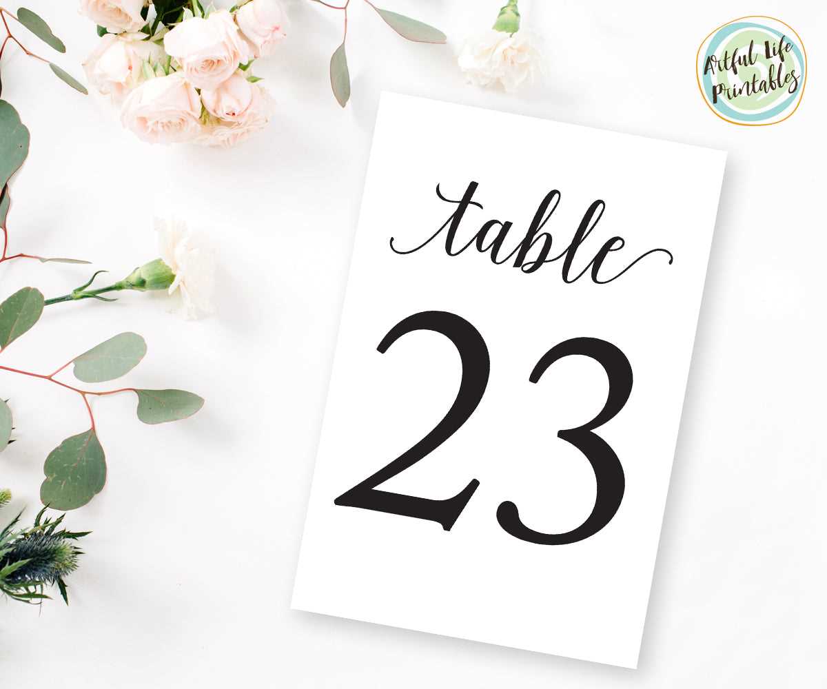 printable table numbers