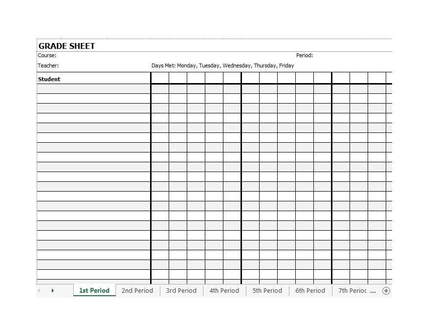 printable teacher gradebook