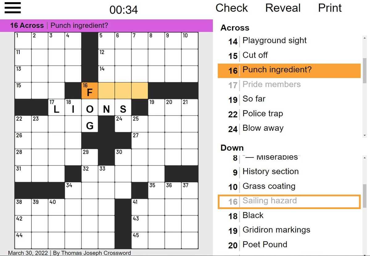 printable thomas joseph crossword puzzles