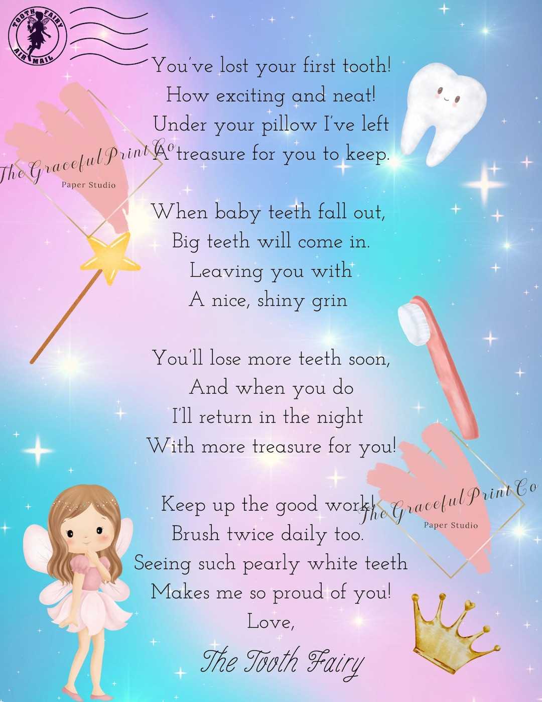 printable tooth fairy letter template