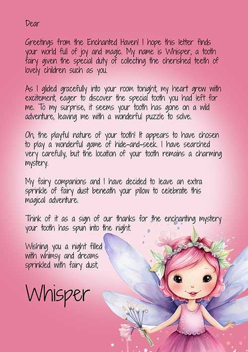 printable tooth fairy letter
